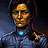 Portrait of Hesper Lind: a tired, steady face above a survey suit with a cyan collar light.